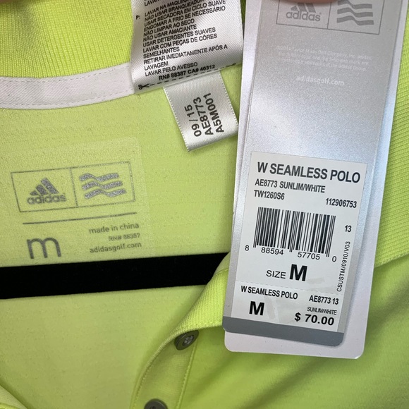 adidas Seamless Women’s Golf Polo SS Neon Green M - Picture 2 of 8